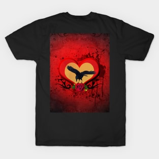 Wonderful crow on a heart T-Shirt